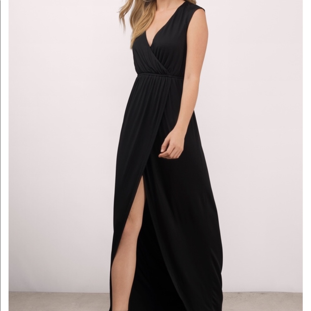 Black Slit Maxi Dress | Tobi